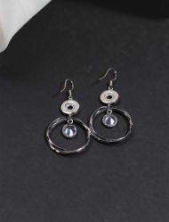 گوشواره زنانه حلقه ای کریستال نگین‌ دار