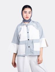 کت کتان راه راه