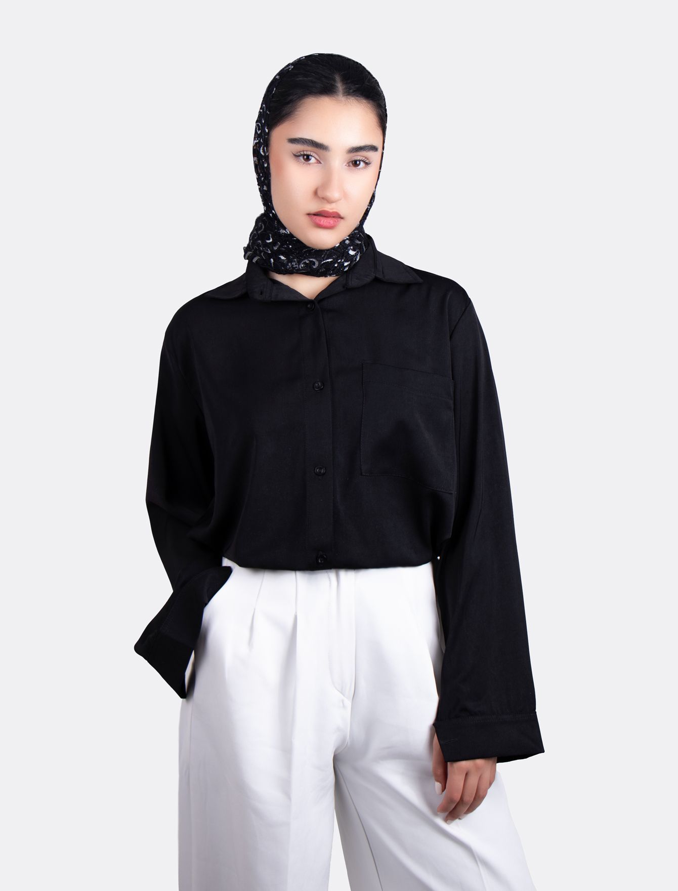 شومیز نخی مشکی N551