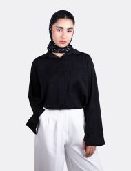 شومیز نخی مشکی N551