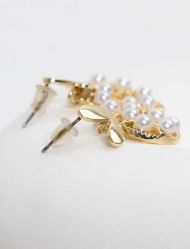 گوشواره زنانه قلب مرواریدی