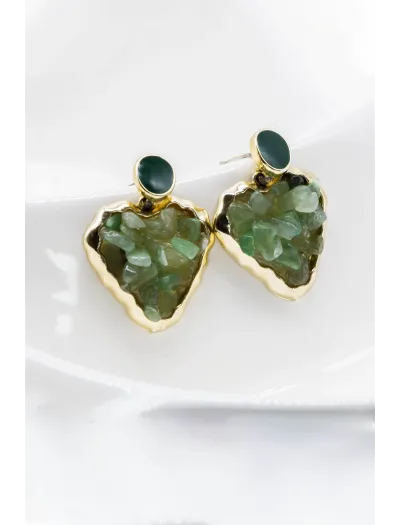 گوشواره سنگی طرح قلب