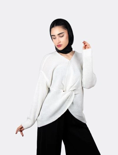 پلیور بافت طرح گره ای