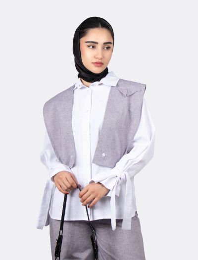 شومیز مانتویی دو تیکه N647