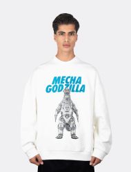 پلیور سفید مردانه طرح Mecha Godzilla