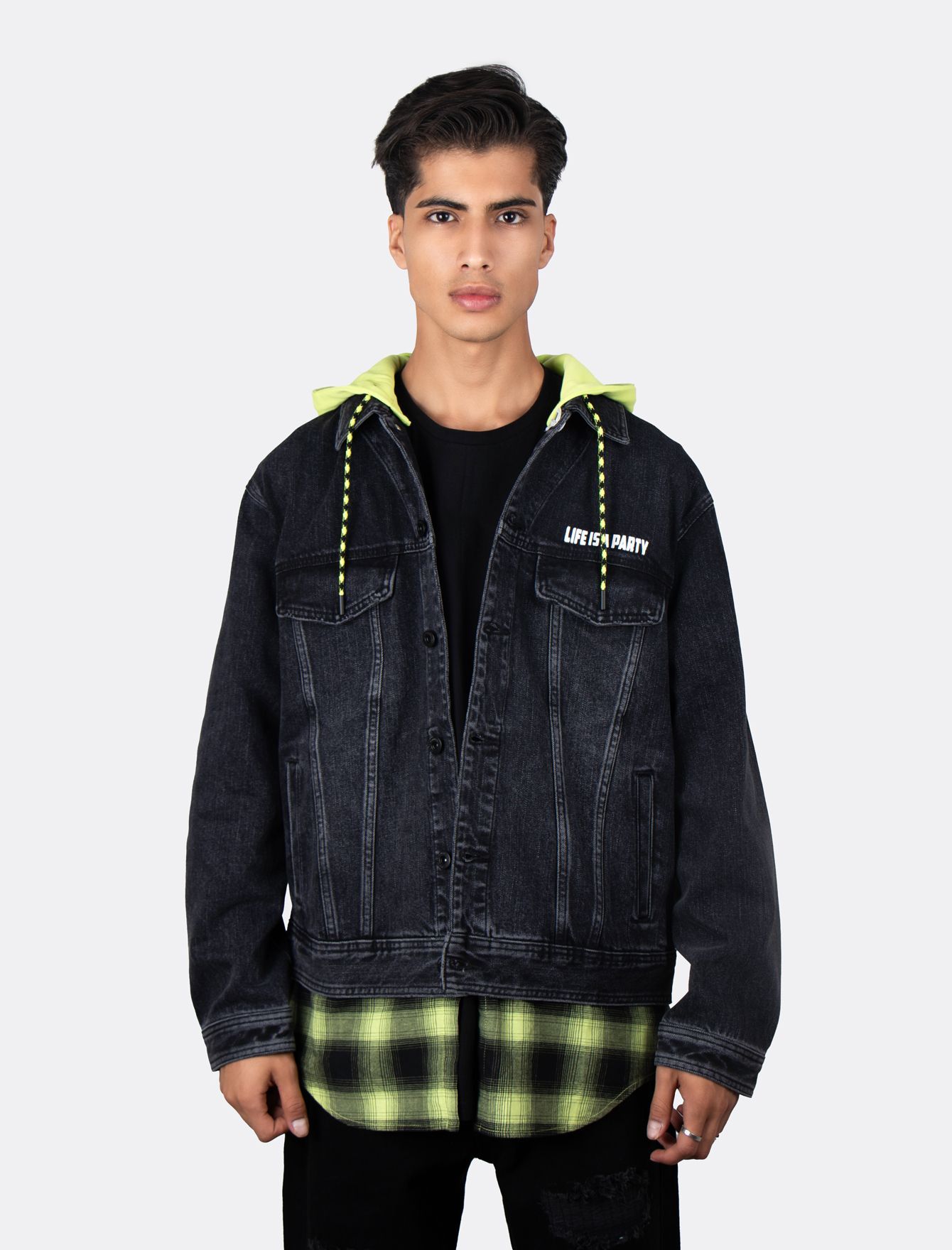 کت جین مردانه کلاهدار اسپرت