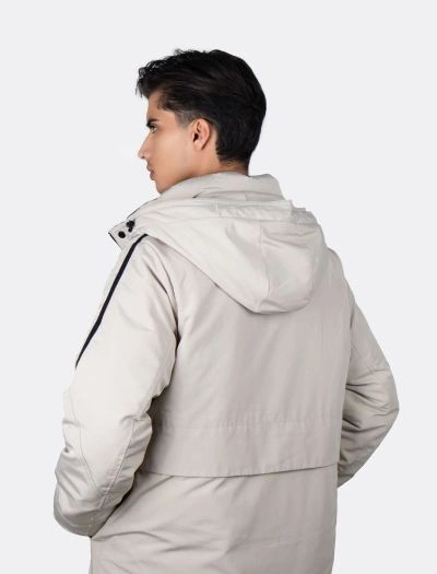 کاپشن بلند کلاهدار مردانه N560