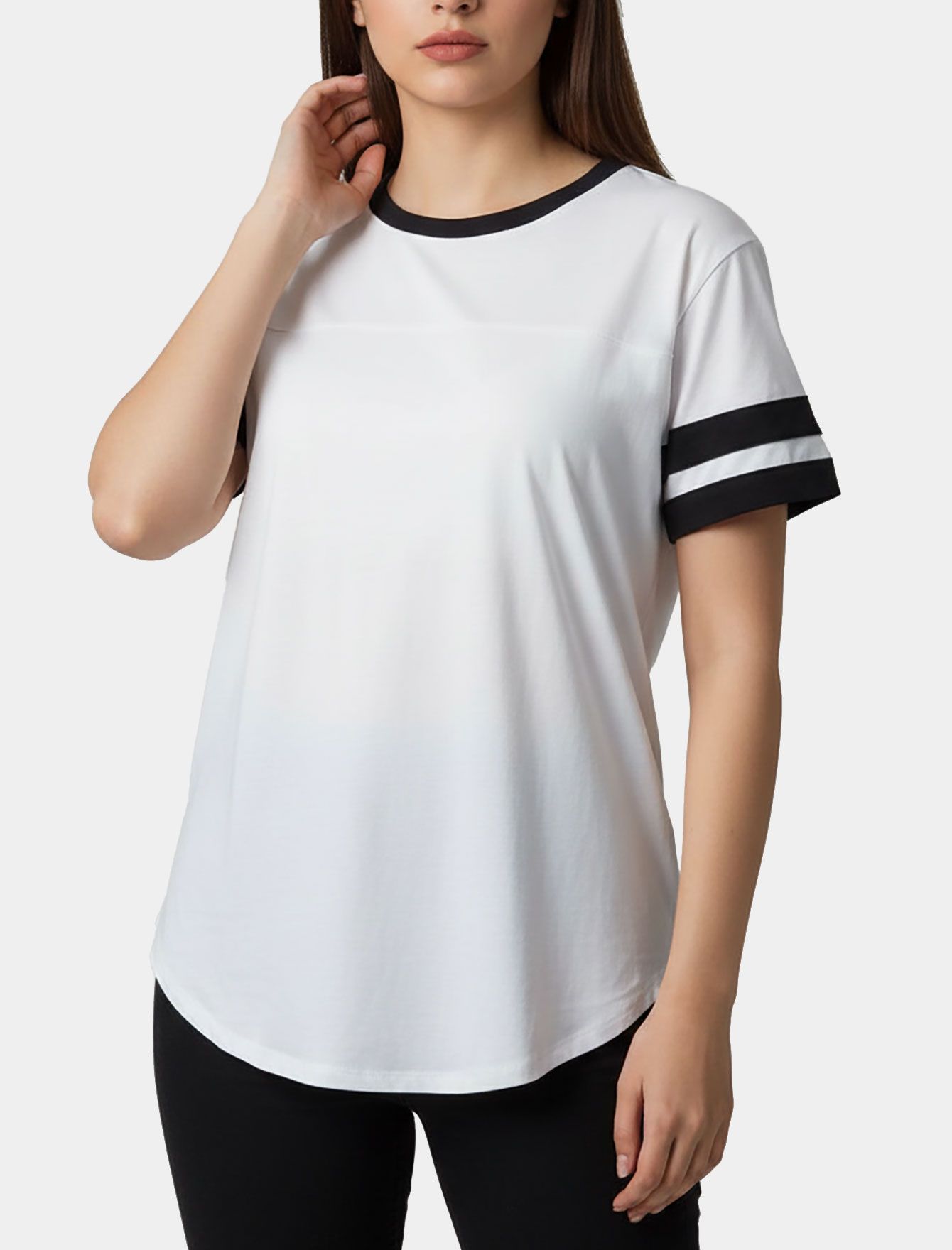 تیشرت زنانه یقه گرد آستین کوتاه تریکو 754