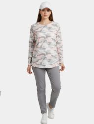 بلوز زنانه آستین بلند نخی ارتشی