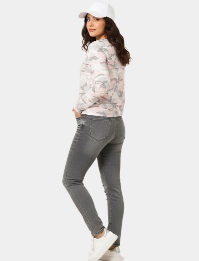 بلوز زنانه آستین بلند نخی ارتشی 486