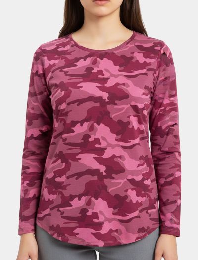 بلوز زنانه آستین بلند نخی ارتشی 486