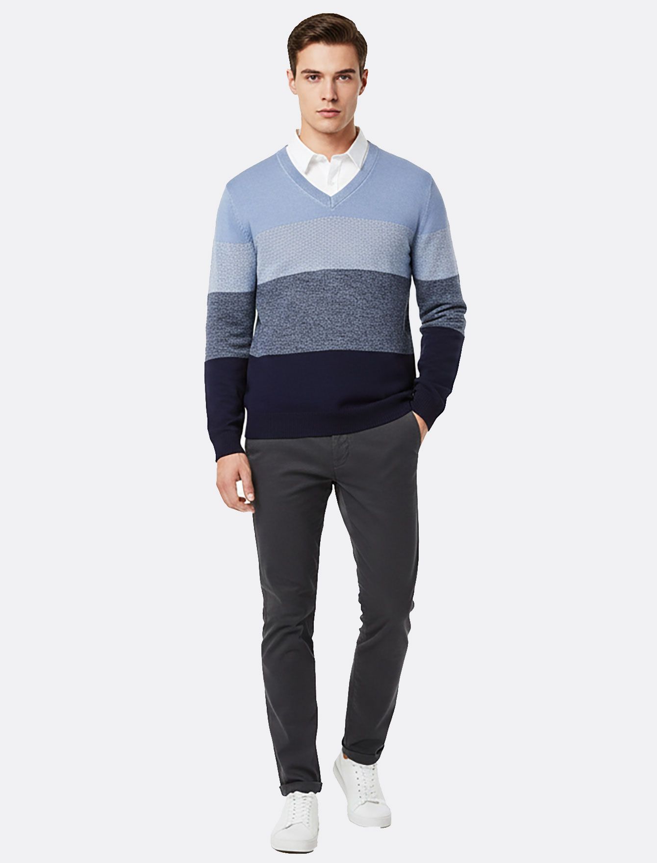 سویتر مردانه یقه پیراهنی N801