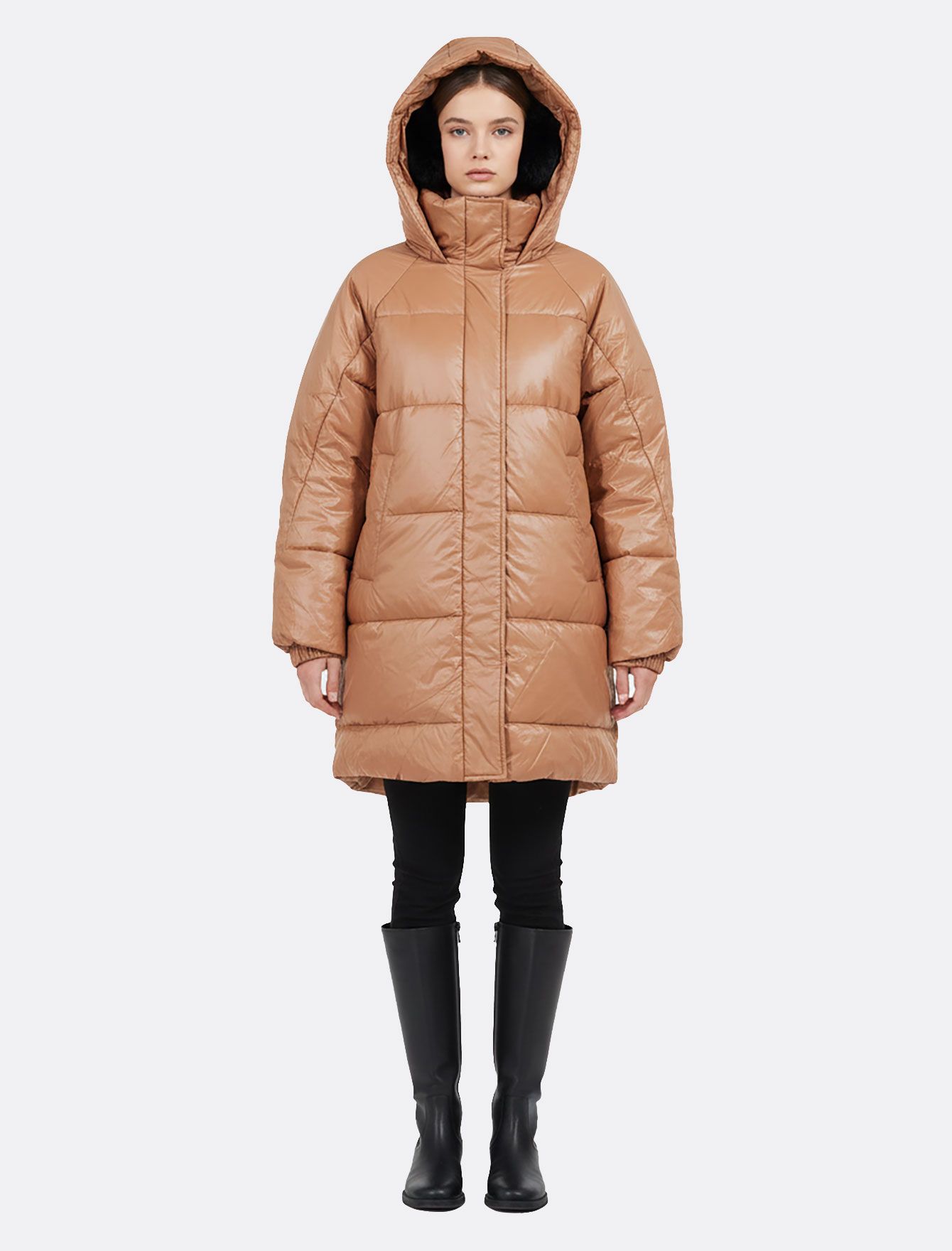 کاپشن زنانه چرم دو رو