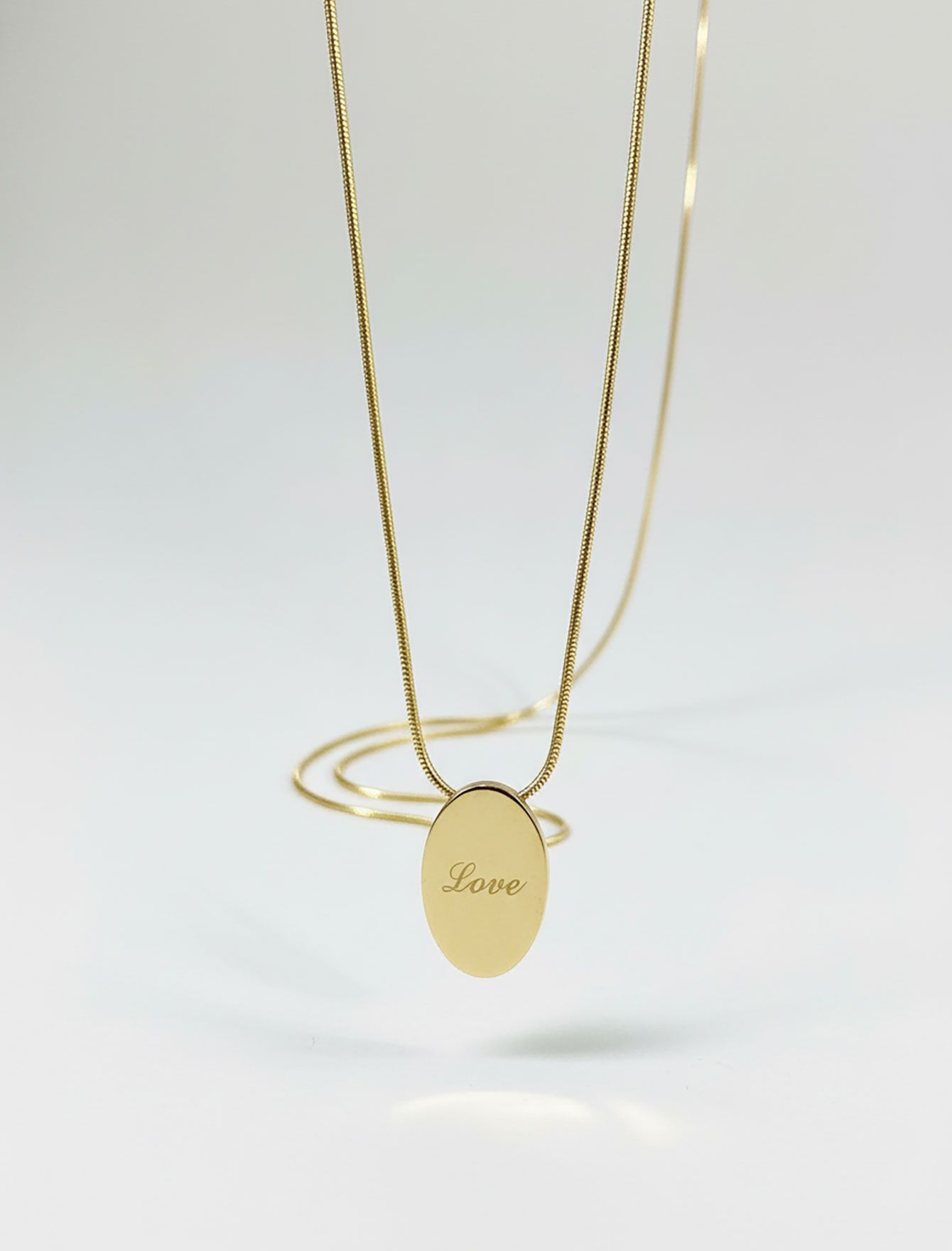 گردنبند Love مینیمال زنانه پلاک استیل لوفی