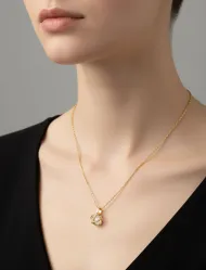 گردنبند زنانه گل تک نگین
