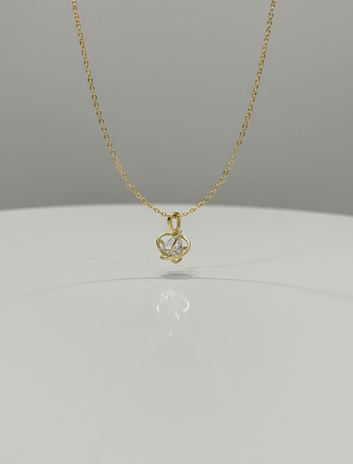 گردنبند زنانه گل تک نگین