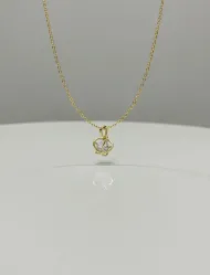 گردنبند زنانه گل تک نگین