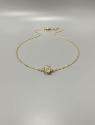 گردنبند زنانه گل تک نگین