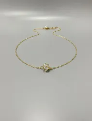 گردنبند زنانه گل تک نگین
