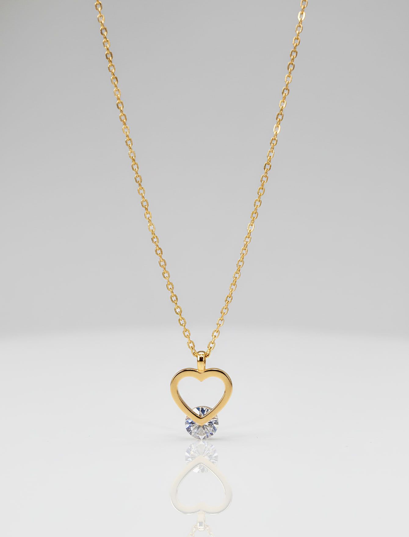 گردنبند آویز قلب و نگین لوفی