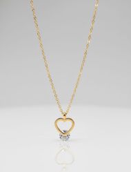 گردنبند آویز قلب و نگین لوفی