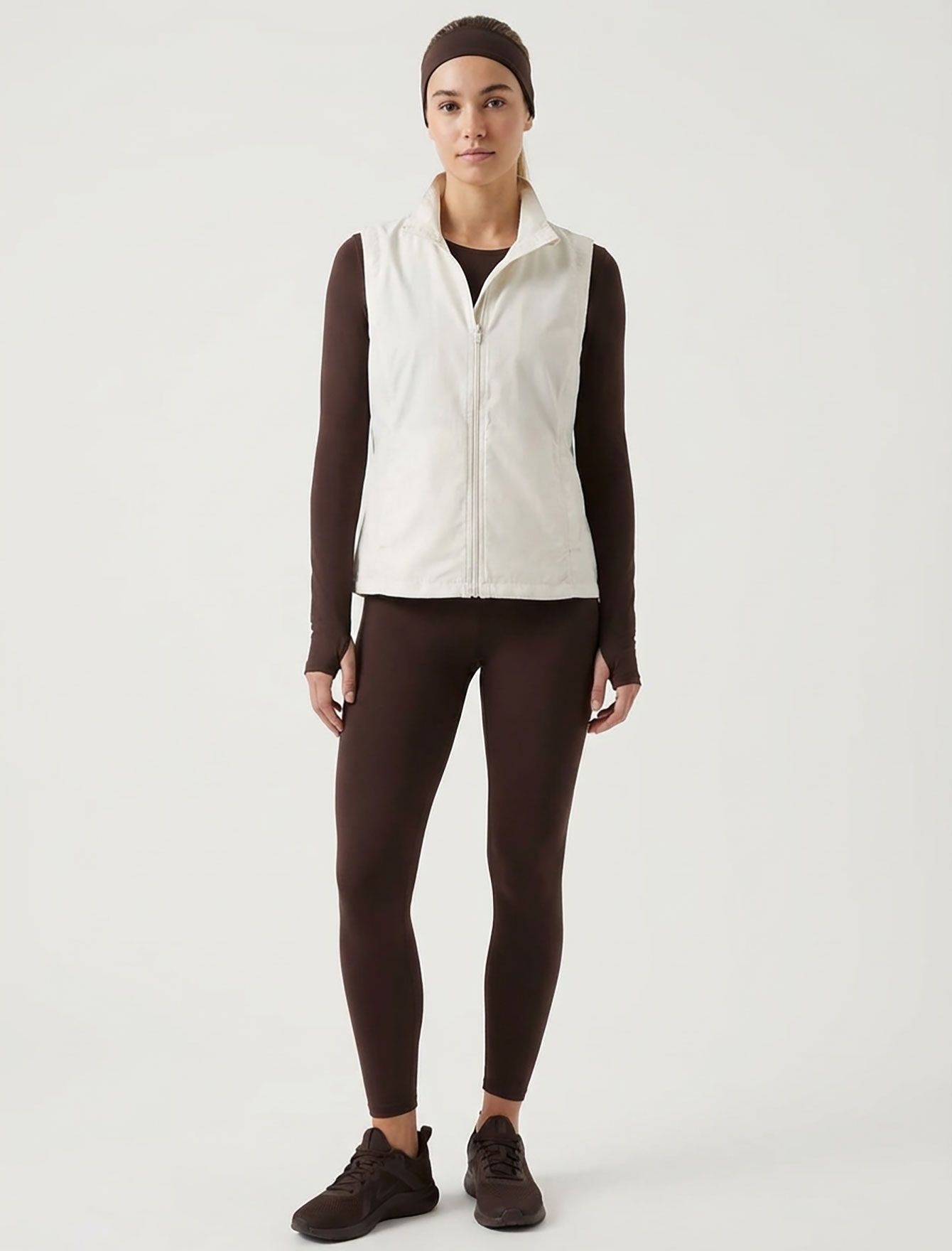 وست زنانه شیری یقه ایستاده