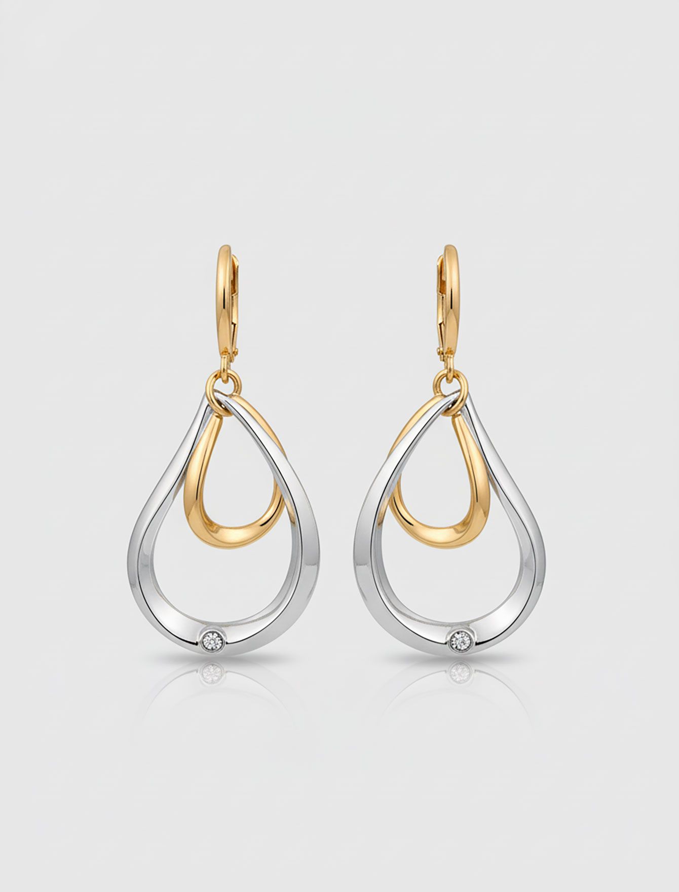 گوشواره آویز دو رنگ N981