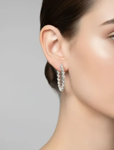 گوشواره حلقه‌ ای زنانه طرح پیچ