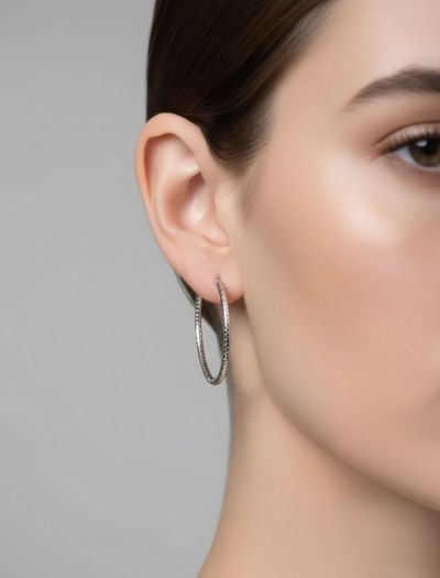 گوشواره حلقه ای برجسته N997