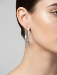 گوشواره حلقه‌ای نگین‌ دار زنانه لوفی