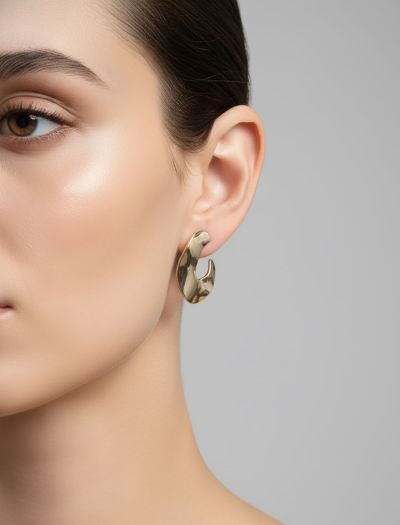 گوشواره نیم حلقه ای ارگانیک M1107