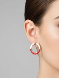 گوشواره حلقه‌ای دورنگ مینیمال