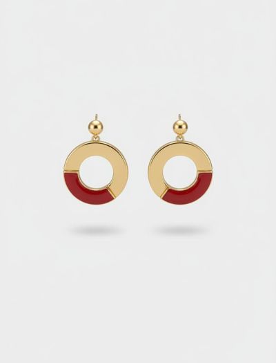 گوشواره حلقه ای دورنگ N1021