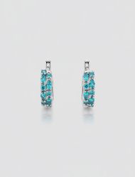 گوشواره حلقه‌ای نگین‌دار زنانه تیتانیوم