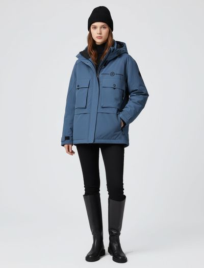 کاپشن زنانه کلاه دار N1033