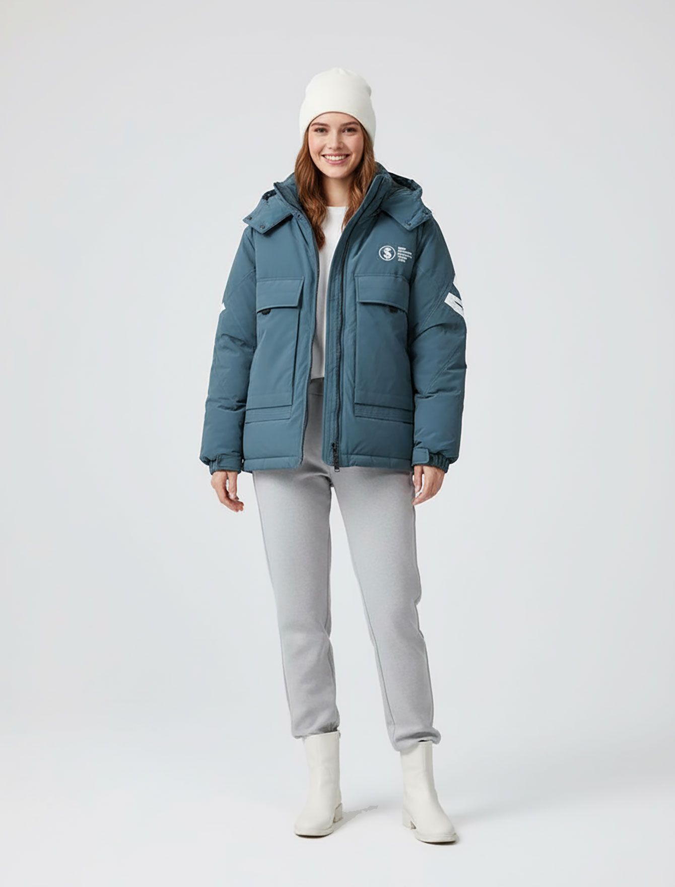 کاپشن زنانه اسپرت کلاه دار