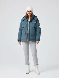 کاپشن زنانه اسپرت کلاه دار