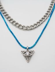 گردنبند دو لایه زنانه چشم مثلثی