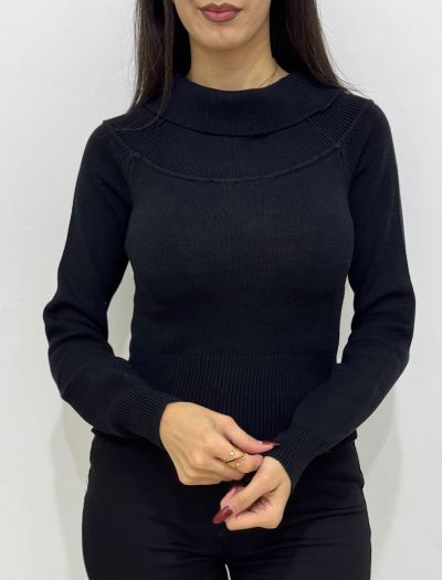 پلیور بافت یقه شولدر زنانه 1094