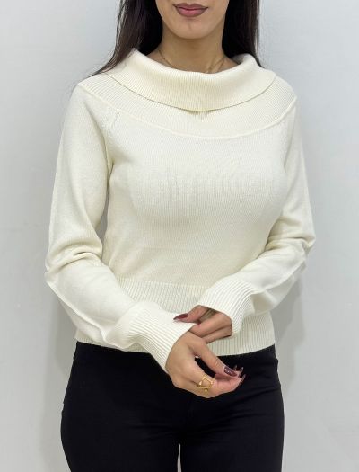 پلیور بافت یقه شولدر زنانه 1094