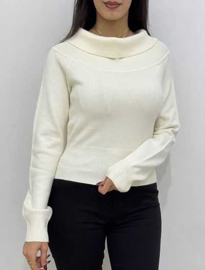 پلیور بافت یقه شولدر زنانه 1094