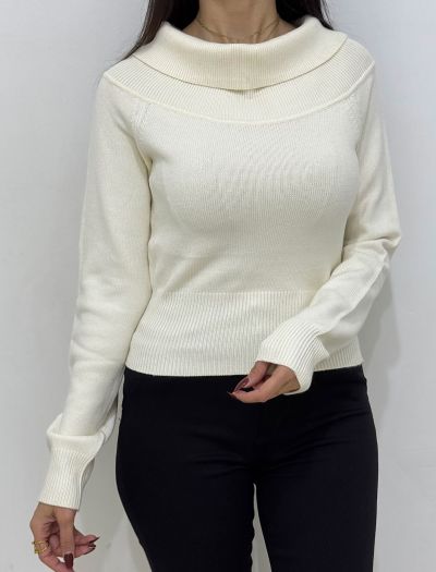 پلیور بافت یقه شولدر زنانه 1094