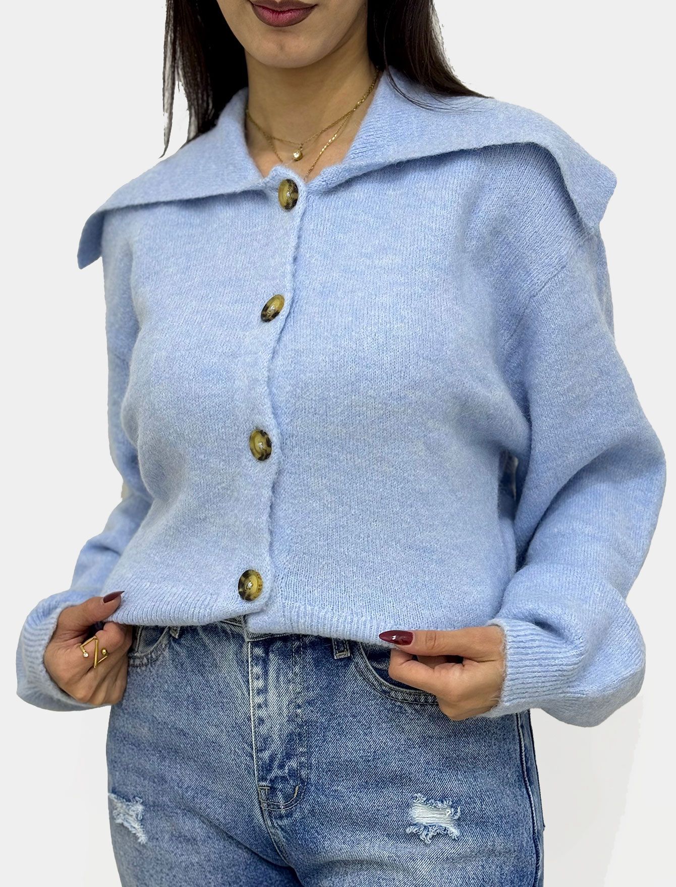 سویتر بافت زنانه یقه افتاده