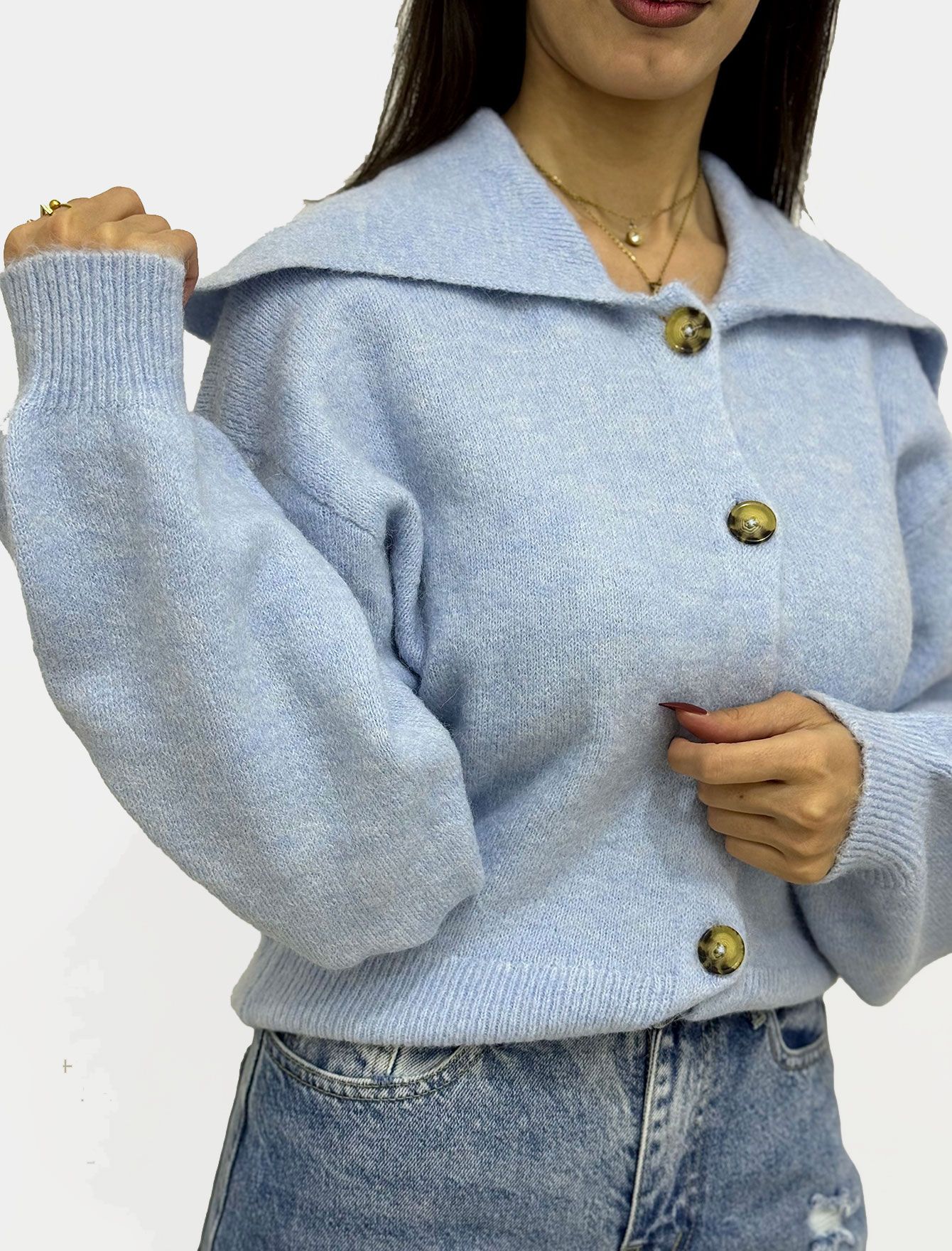 سویتر بافت زنانه یقه افتاده