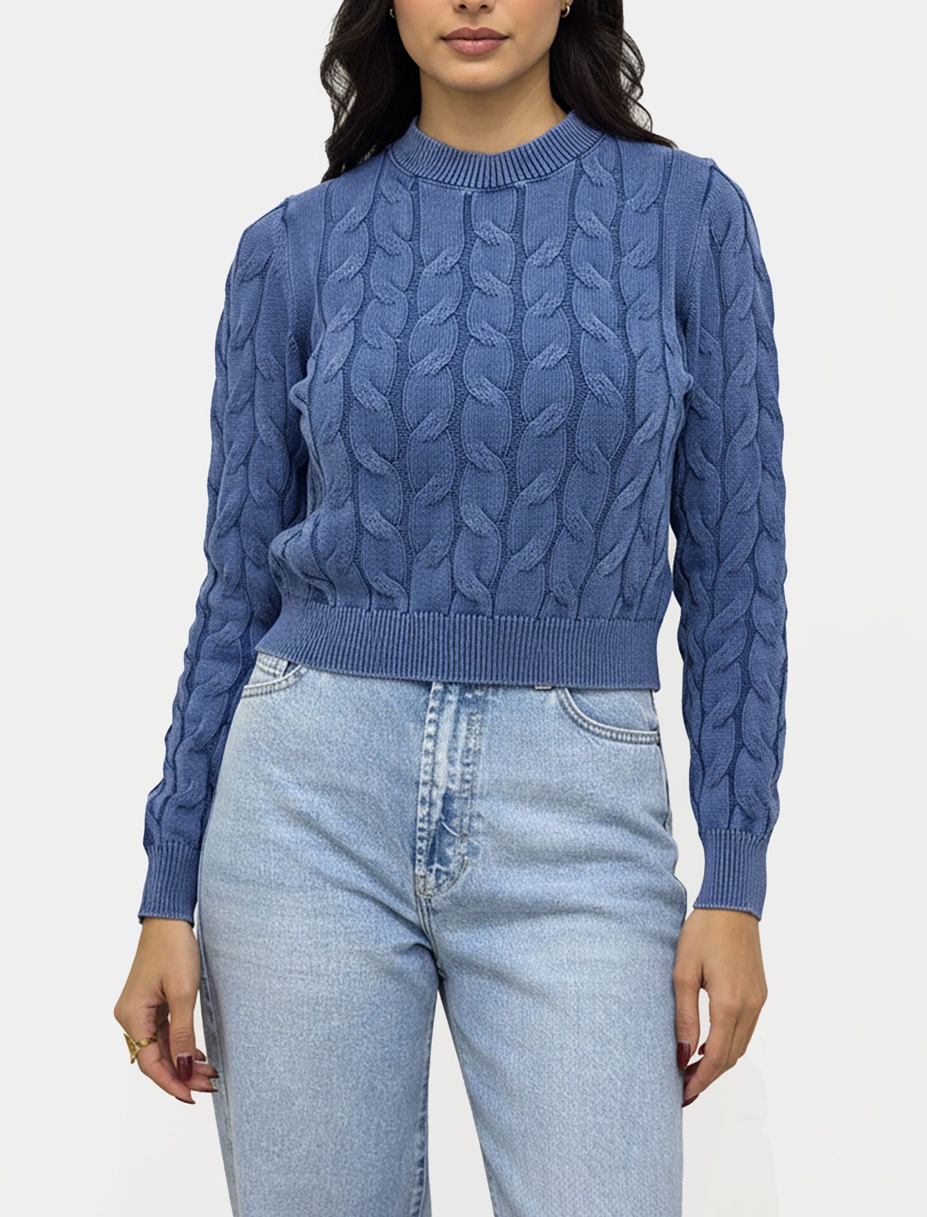 سویتر کراپ برجسته زنانه 1095