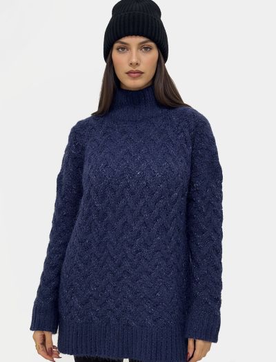 سویتر بافت درشت یقه اسکی زنانه 1080