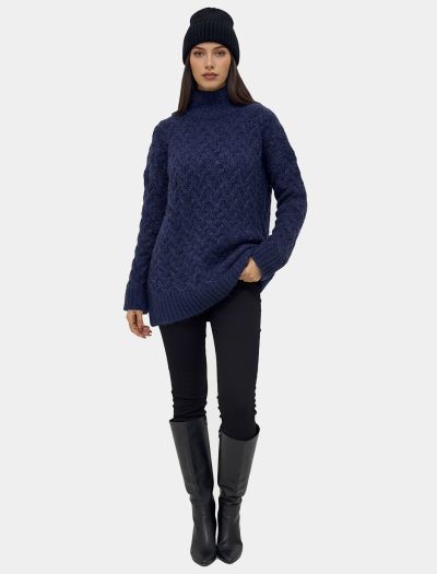 سویتر بافت درشت یقه اسکی زنانه 1080