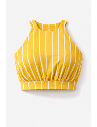 ست کراپ دامن زنانه بلند راه‌راه