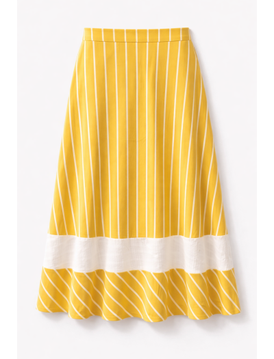 ست کراپ دامن زنانه بلند راه‌راه