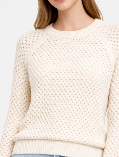 پلیور بافت مشبک یقه گرد زنانه 1115